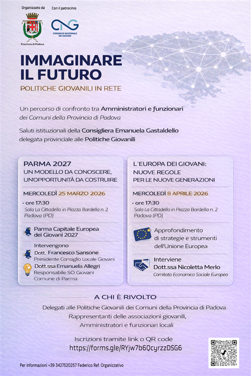 "Immaginare il Futuro. Politiche giovanili in rete" - ciclo di incontri promosso dalla Provincia di Padova