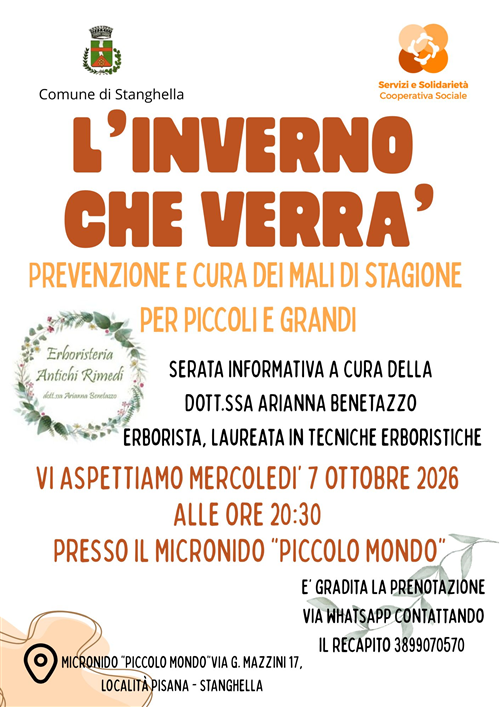 "Linverno che verrà": serata informativa sui mali di stagione
