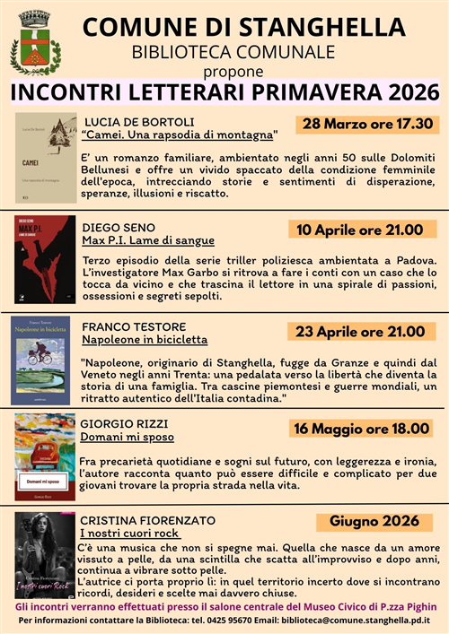 Incontri letterari di primavera 2026