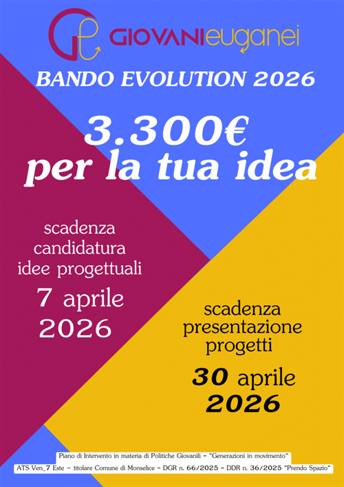 Bando Giovani Euganei Evolution 2026: al via la 5^ edizione!
