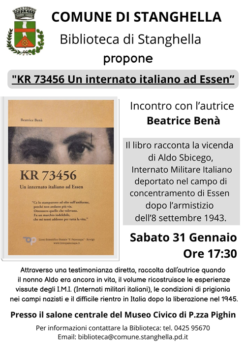 Giornata della memoria 2026 Incontro con l'autrice Beatrice Benà