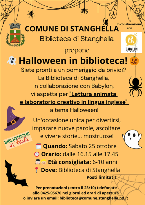 Letture e laboratorio di halloween in lingua inglese